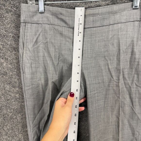 Loft Dress Pants Women 4 Gray Mid Rise Pleated Marisa Straight Pockets Wool - Picture 4 of 8